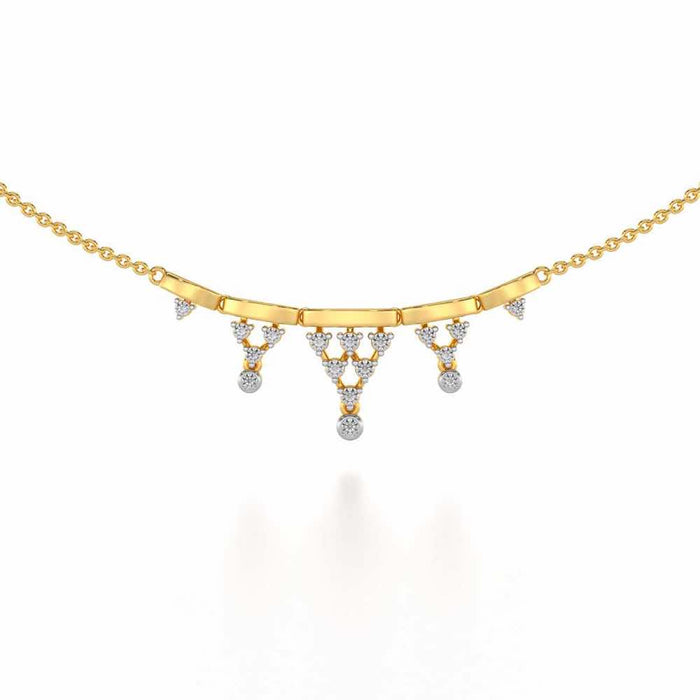 Triangular Saga Silver Necklace - Yellow Gold - Image 1