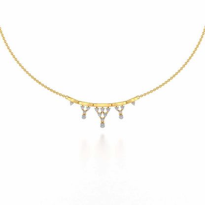 Triangular Saga Silver Necklace - Yellow Gold - Image 2
