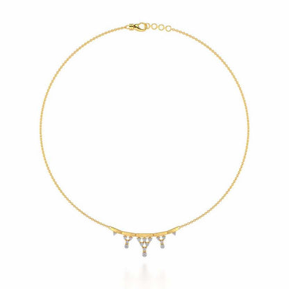 Triangular Saga Silver Necklace - Yellow Gold - Image 3