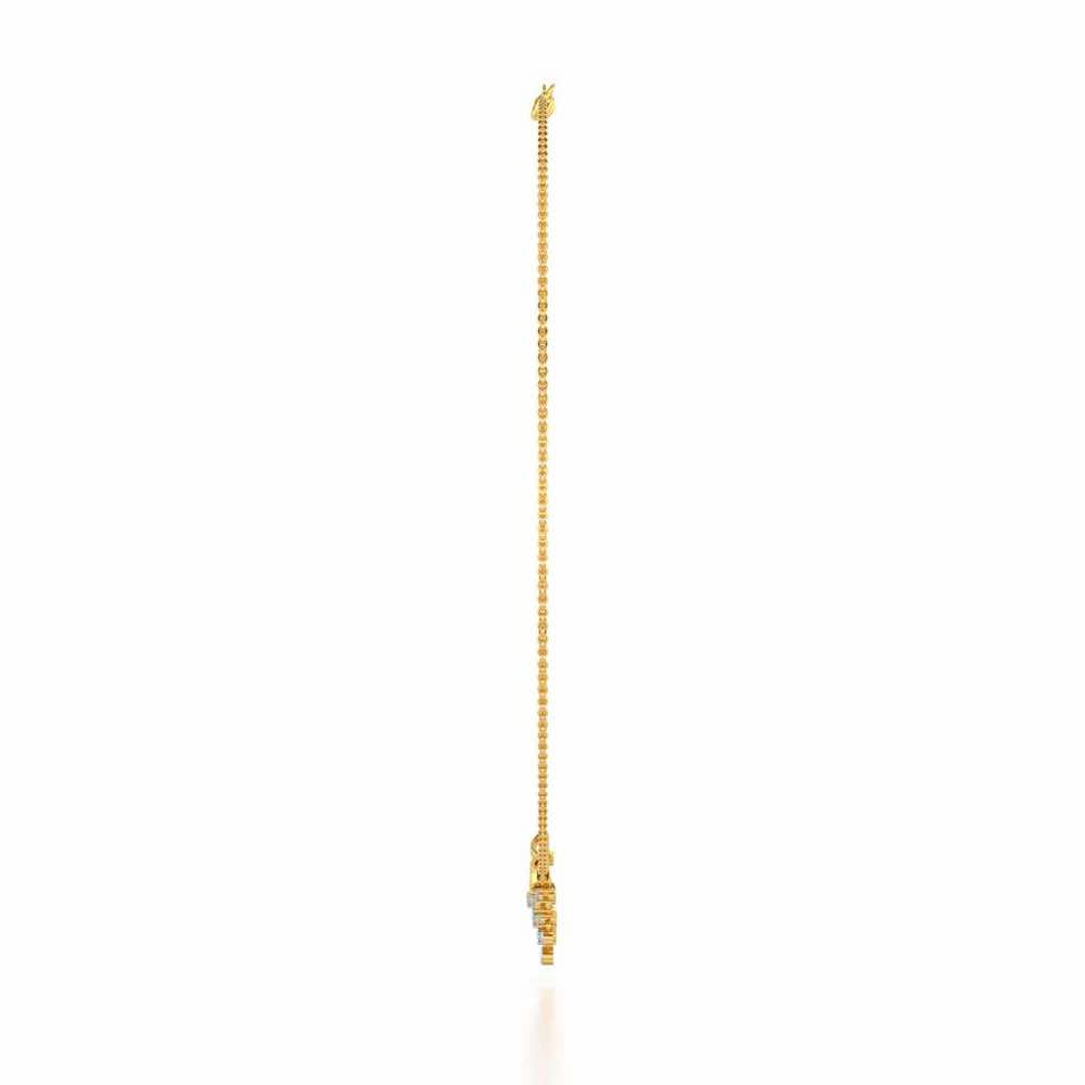 Triangular Saga Silver Necklace - Yellow Gold - Image 4