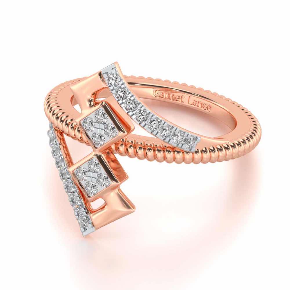 Tribal Square Silver Ring - Rose Gold - Image 2