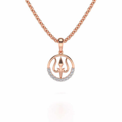 Trident Silver Pendant - Rose Gold - Image 1