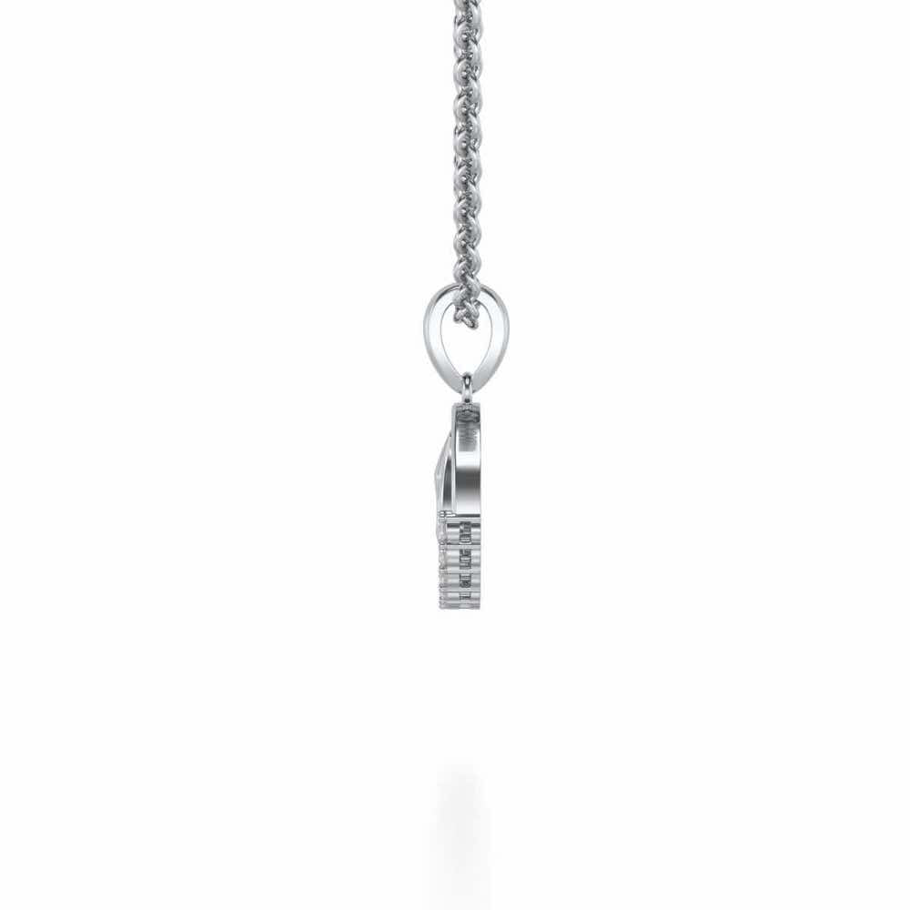 Trident Silver Pendant - White Gold - Image 3
