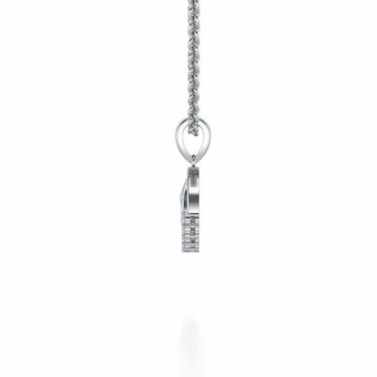 Trident Silver Pendant - White Gold - Image 3