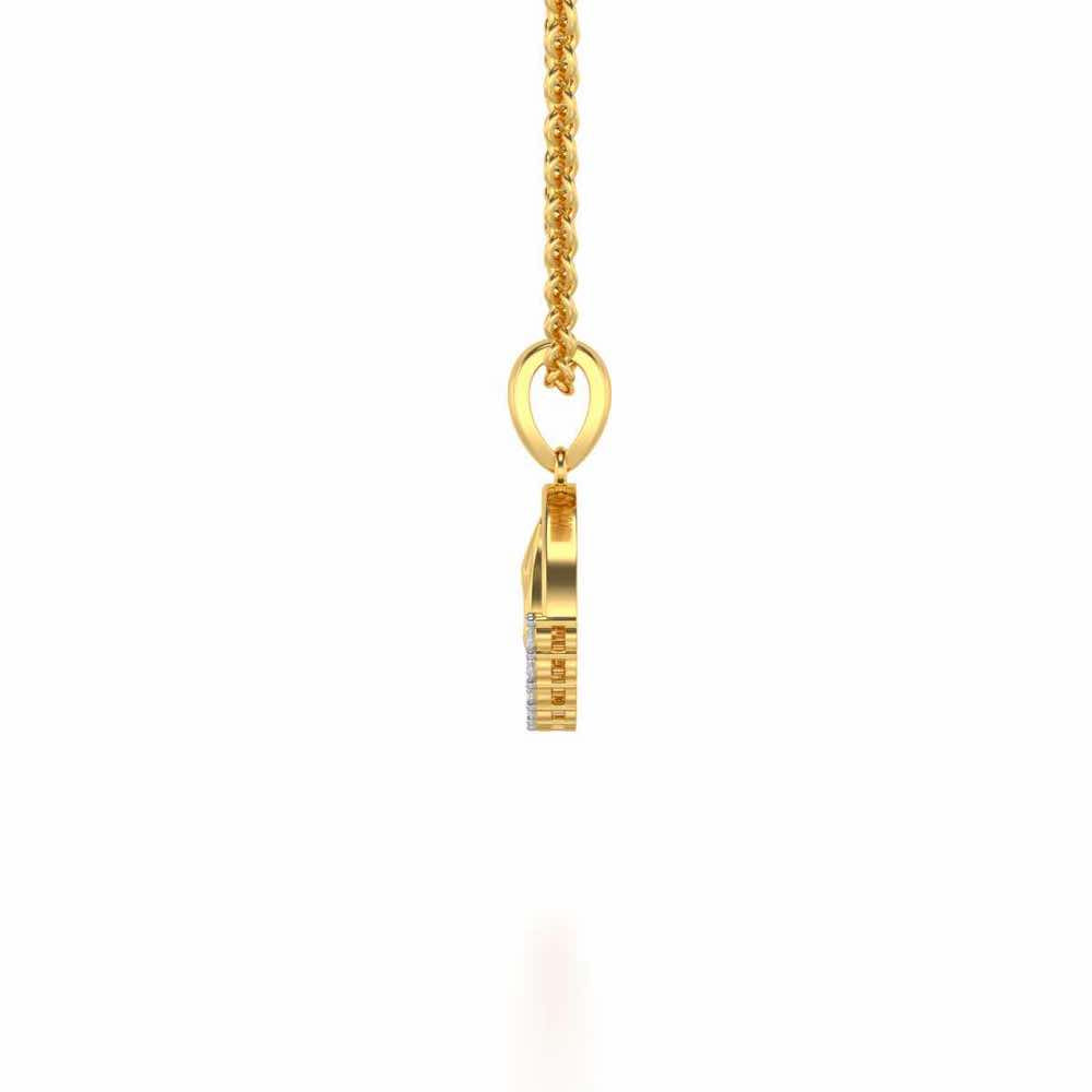 Trident Silver Pendant - Yellow Gold - Image 3