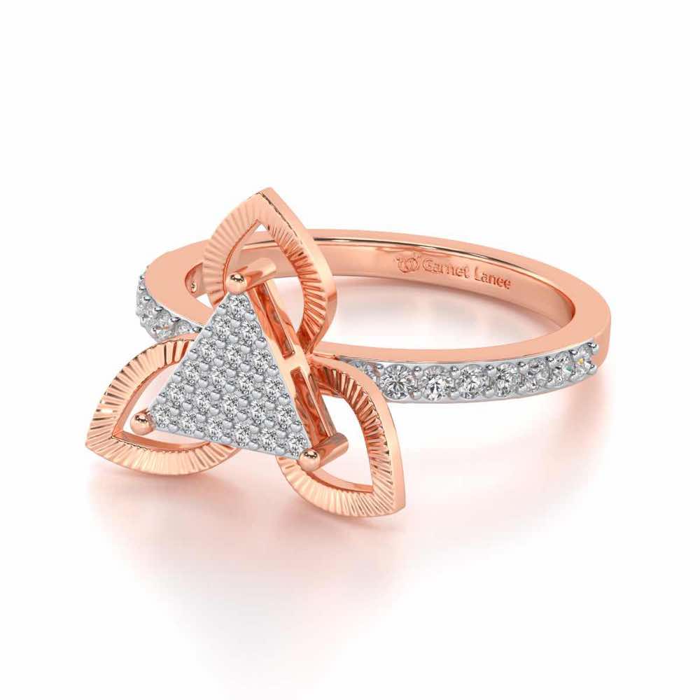 Trigona Flora Silver Ring - Rose Gold - Image 2