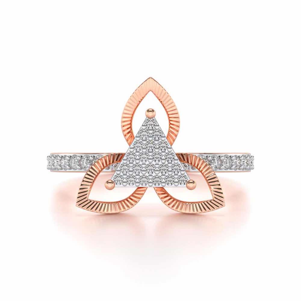 Trigona Flora Silver Ring - Rose Gold - Image 4