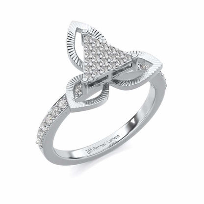 Trigona Flora Silver Ring - White Gold - Image 1