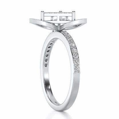 Trigona Flora Silver Ring - White Gold - Image 3