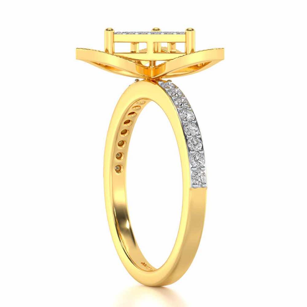 Trigona Flora Silver Ring - Yellow Gold - Image 3