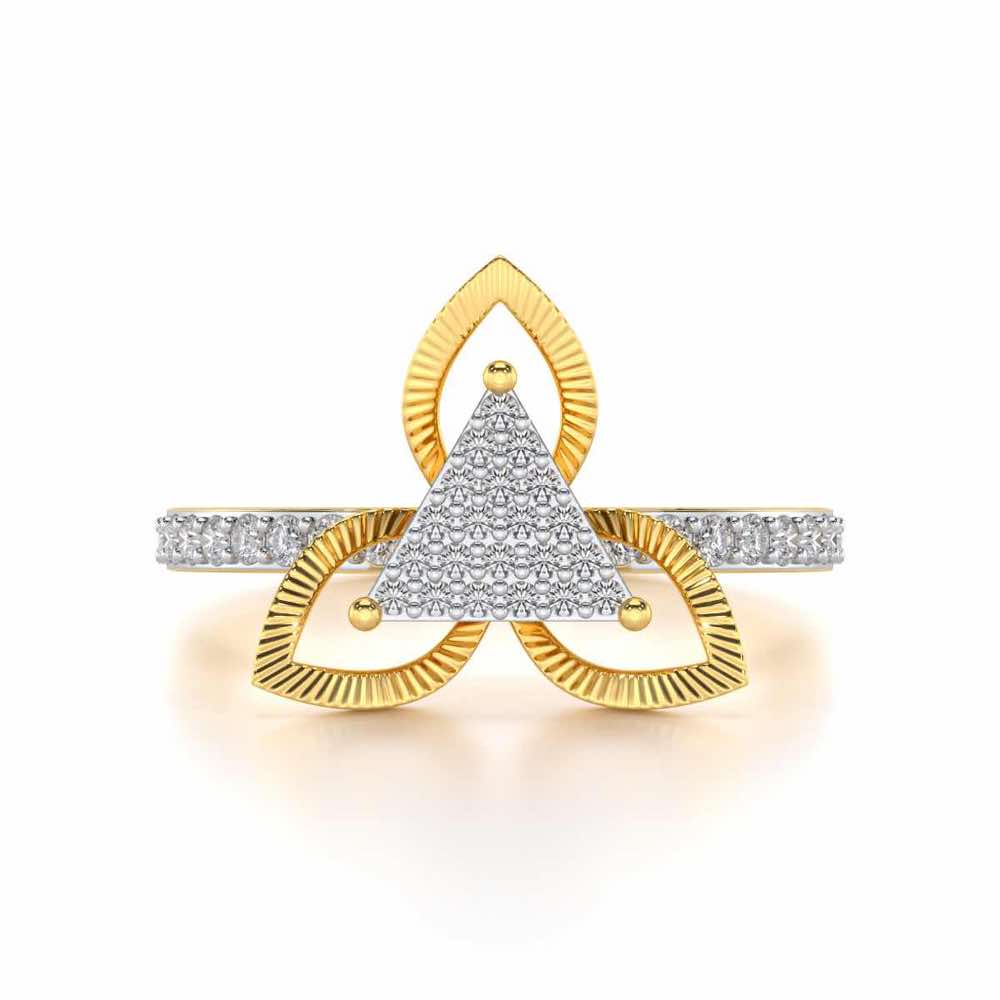 Trigona Flora Silver Ring - Yellow Gold - Image 4