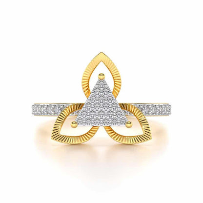Trigona Flora Silver Ring - Yellow Gold - Image 4