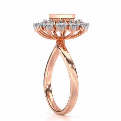Trillium Silver Ring - Rose Gold - Image 3