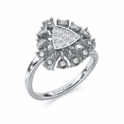 Trillium Silver Ring - White Gold - Image 1