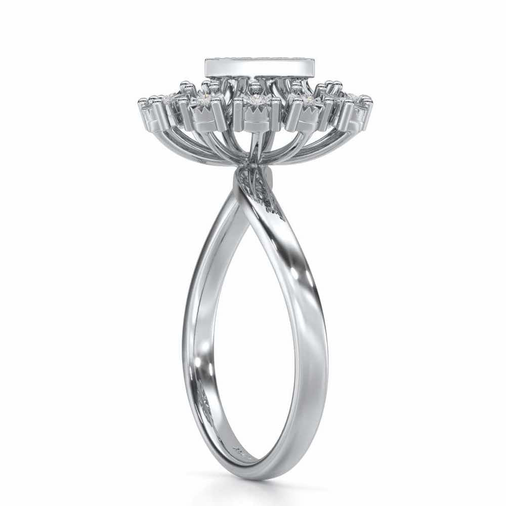 Trillium Silver Ring - White Gold - Image 3
