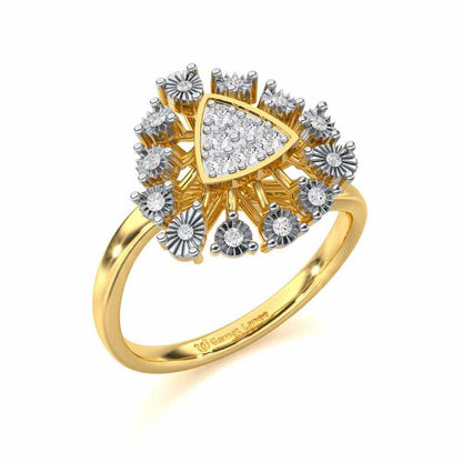 Trillium Silver Ring - Yellow Gold - Image 1
