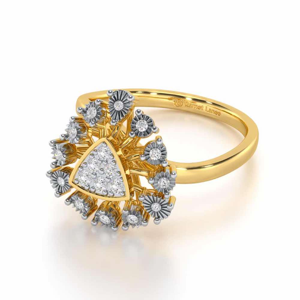 Trillium Silver Ring - Yellow Gold - Image 2
