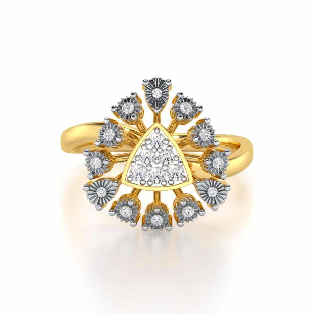 Trillium Silver Ring - Yellow Gold - Image 4