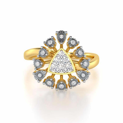 Trillium Silver Ring - Yellow Gold - Image 4