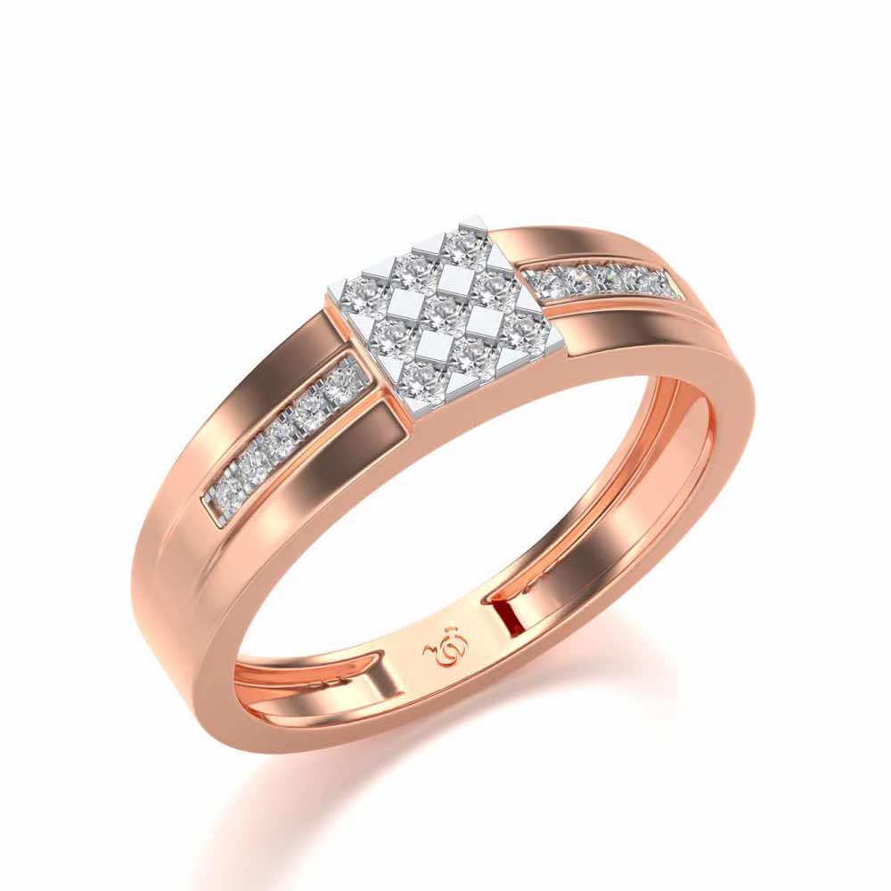 Trine Star Silver Ring For Men - Rose Gold - Image 1