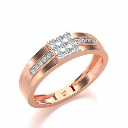 Trine Star Silver Ring For Men - Rose Gold - Image 1
