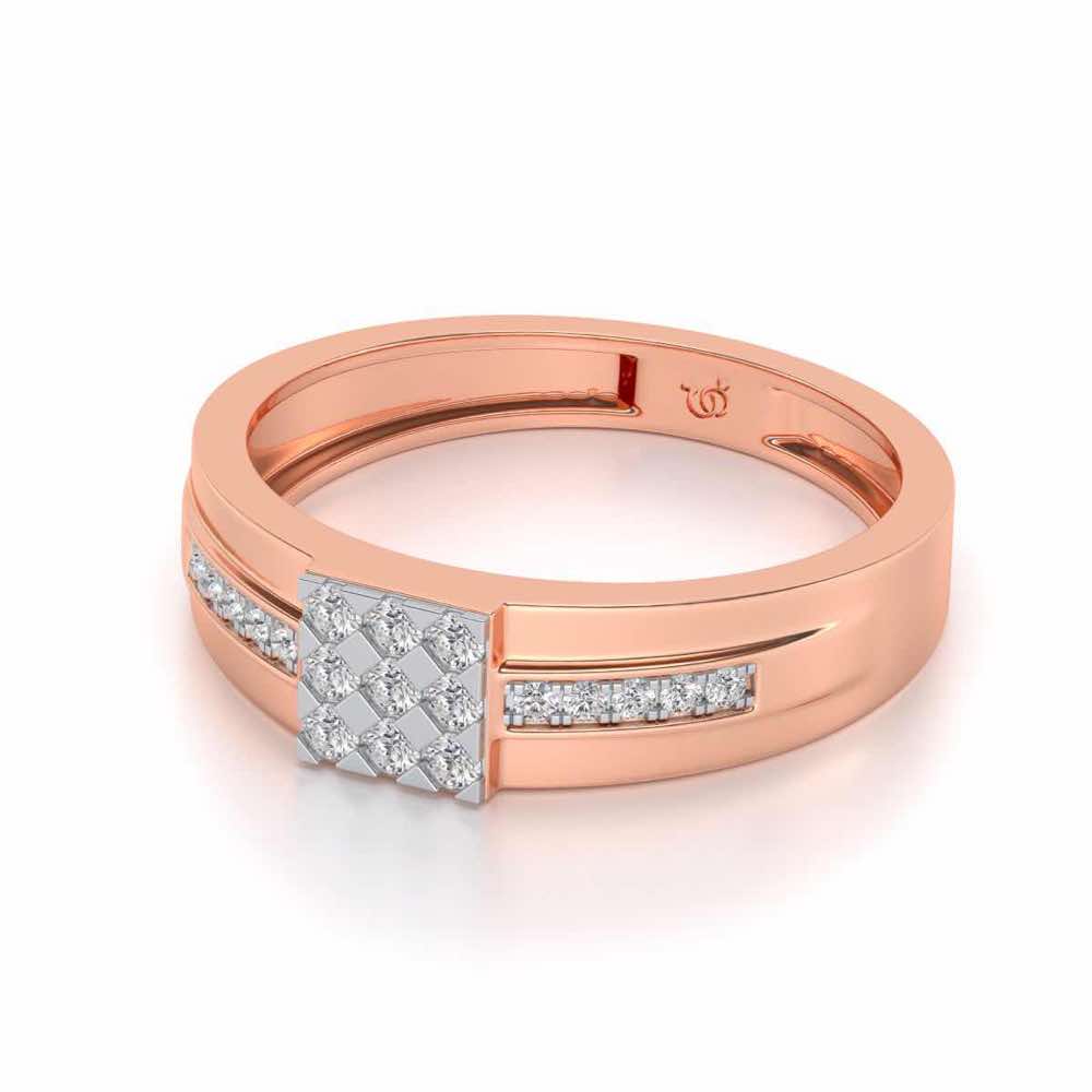 Trine Star Silver Ring For Men - Rose Gold - Image 2