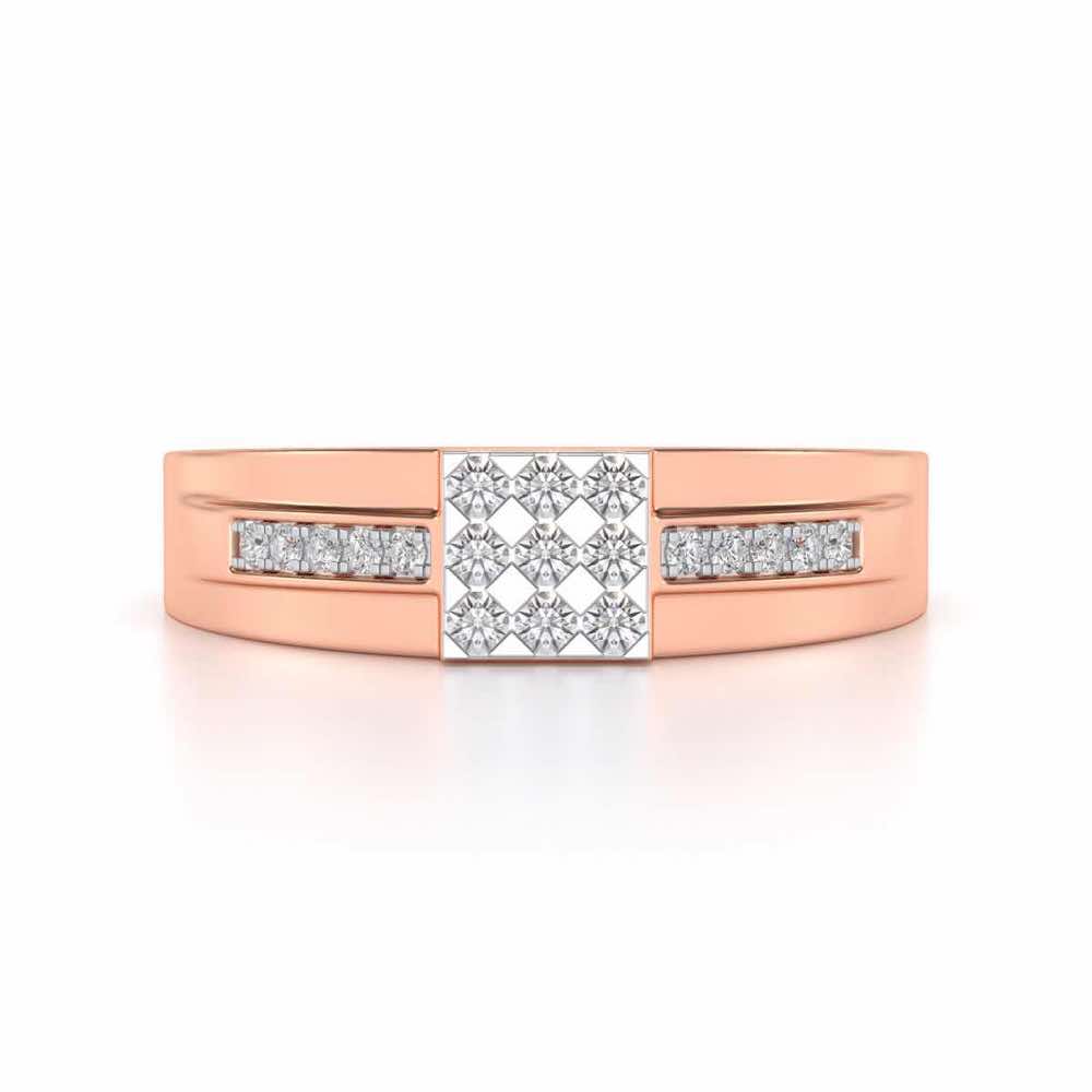 Trine Star Silver Ring For Men - Rose Gold - Image 4