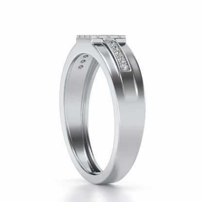 Trine Star Silver Ring For Men - White Gold - Image 3