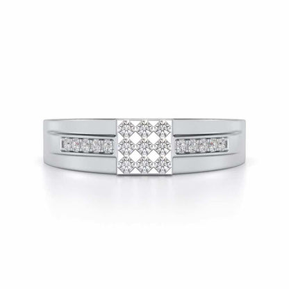 Trine Star Silver Ring For Men - White Gold - Image 4
