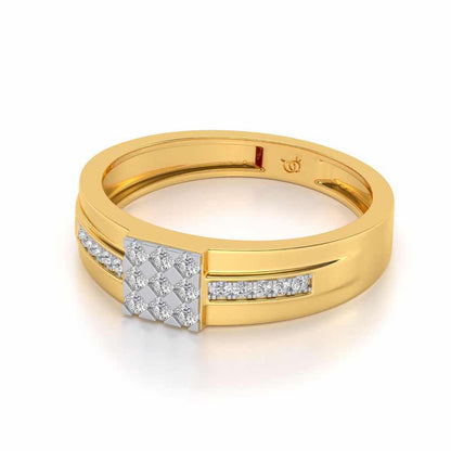 Trine Star Silver Ring For Men - Yellow Gold - Image 2
