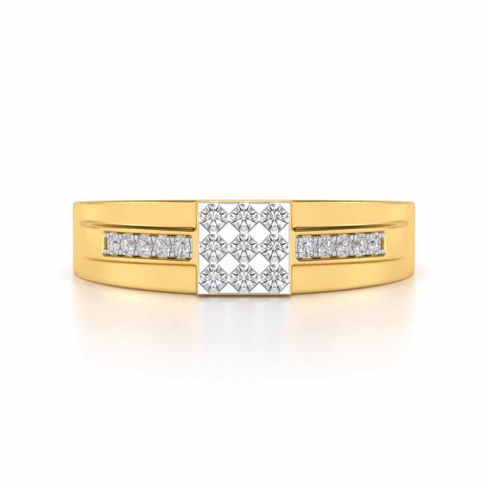 Trine Star Silver Ring For Men - Yellow Gold - Image 4