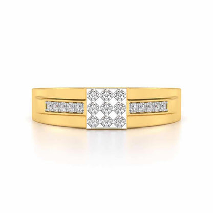 Trine Star Silver Ring For Men - Yellow Gold - Image 4