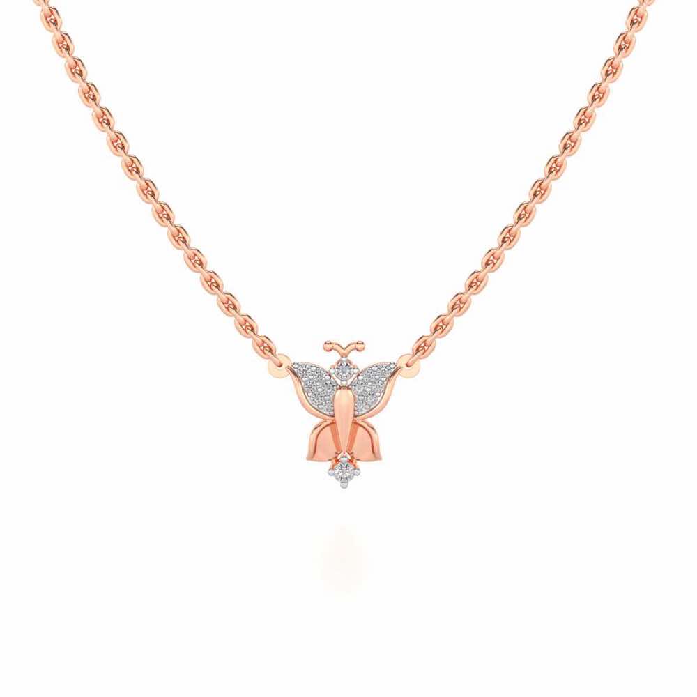 Trinket Butterfly Silver Pendant - Rose Gold - Image 2