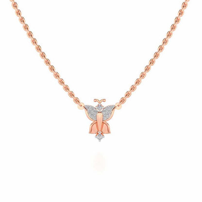 Trinket Butterfly Silver Pendant - Rose Gold - Image 2