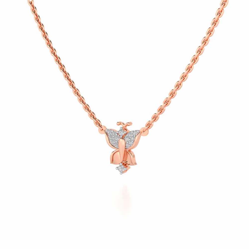 Trinket Butterfly Silver Pendant - Rose Gold - Image 3