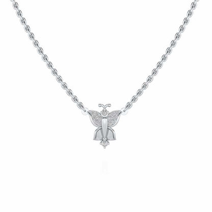 Trinket Butterfly Silver Pendant - White Gold - Image 2