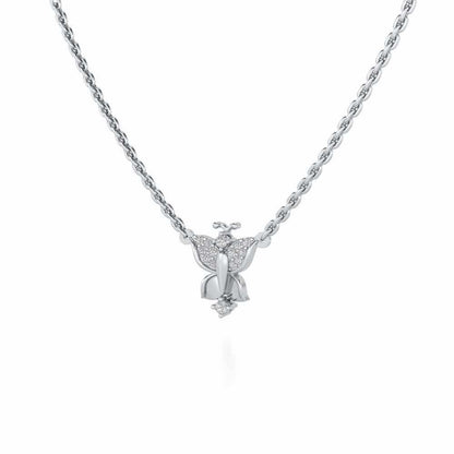 Trinket Butterfly Silver Pendant - White Gold - Image 3