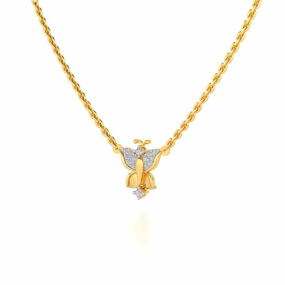 Trinket Butterfly Silver Pendant - Yellow Gold - Image 3