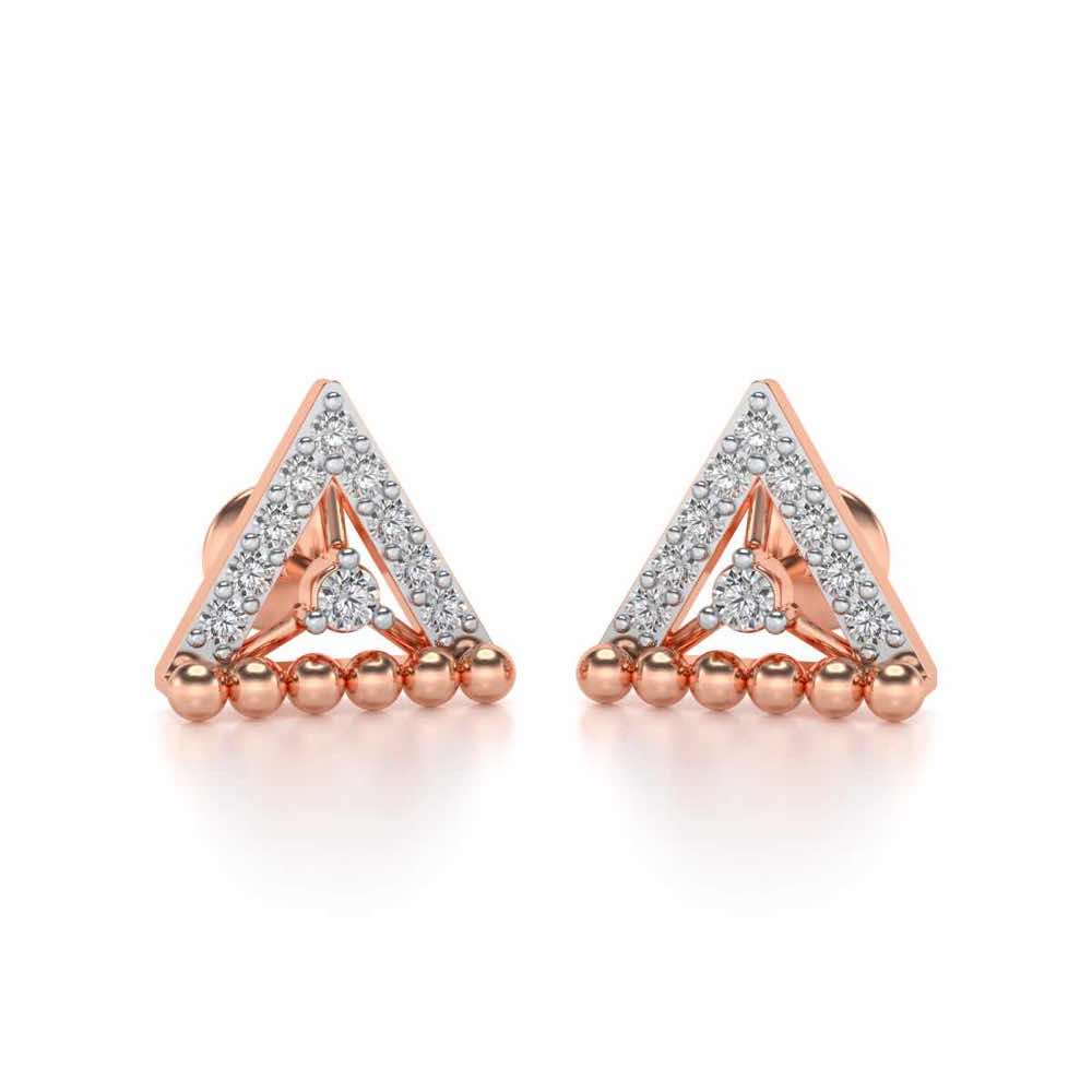 Triogona Silver Earrings - Rose Gold - Image 1