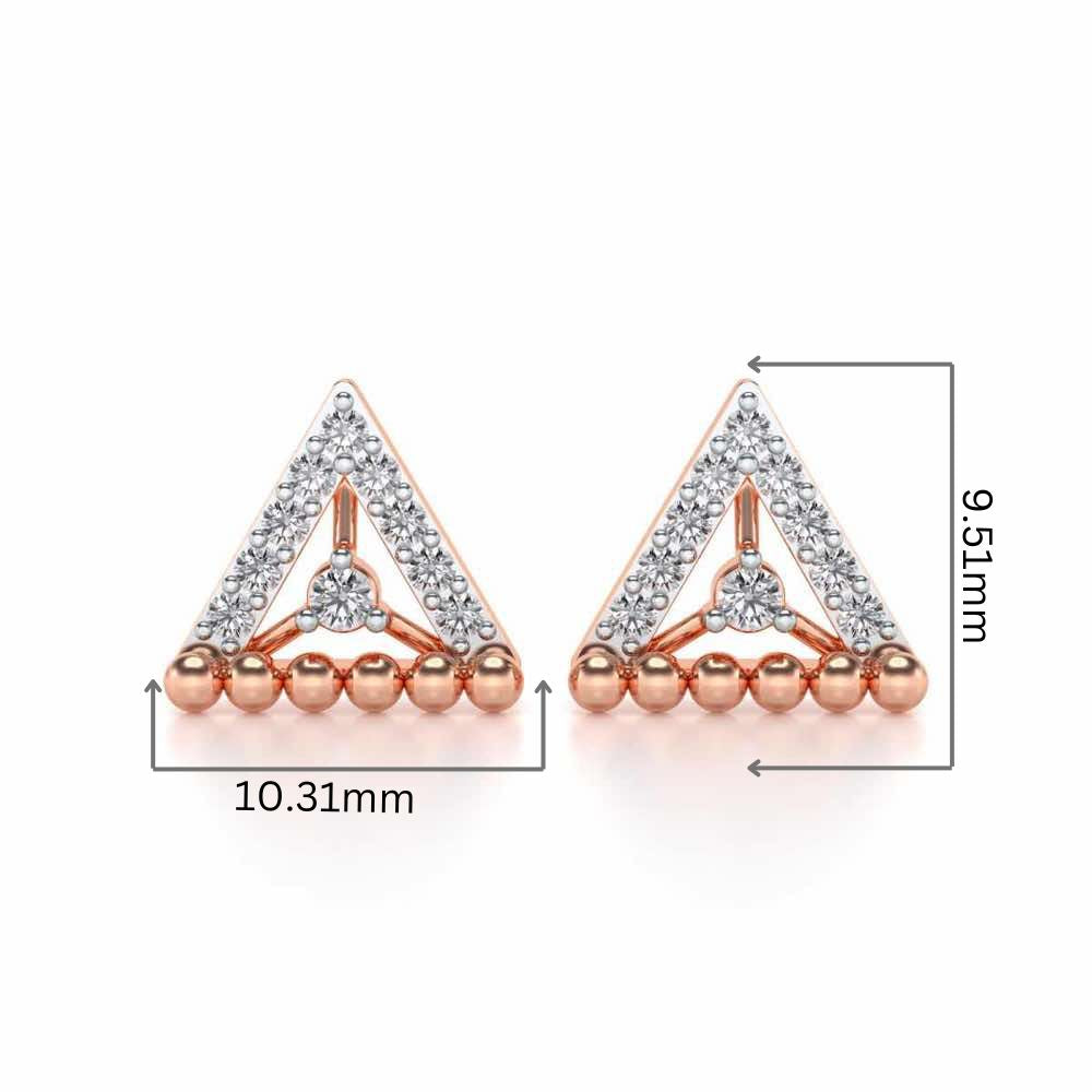 Triogona Silver Earrings - Rose Gold - Image 2