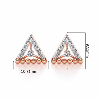 Triogona Silver Earrings - Rose Gold - Image 2