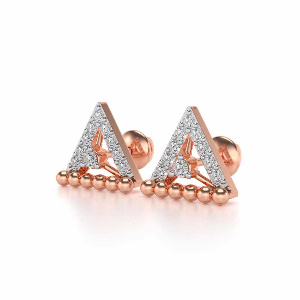 Triogona Silver Earrings - Rose Gold - Image 3