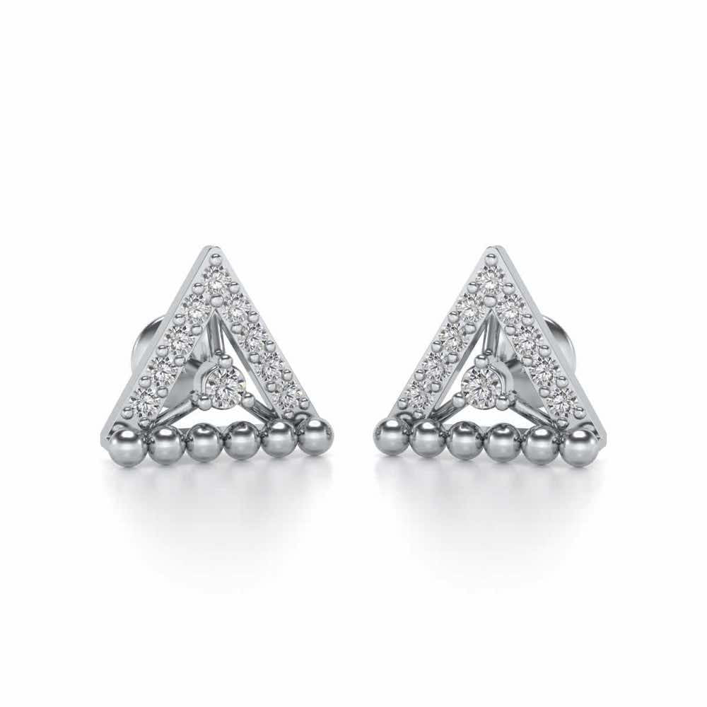 Triogona Silver Earrings - White Gold - Image 1