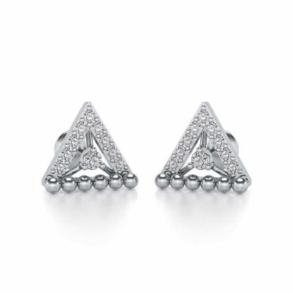 Triogona Silver Earrings - White Gold - Image 1