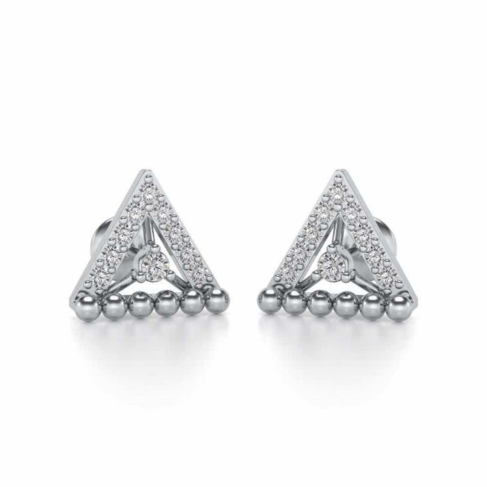 Triogona Silver Earrings - White Gold - Image 1