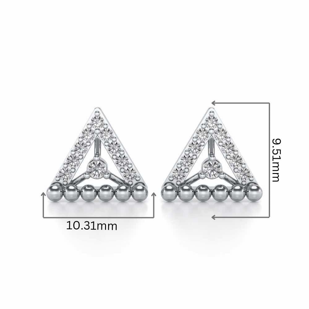 Triogona Silver Earrings - White Gold - Image 2