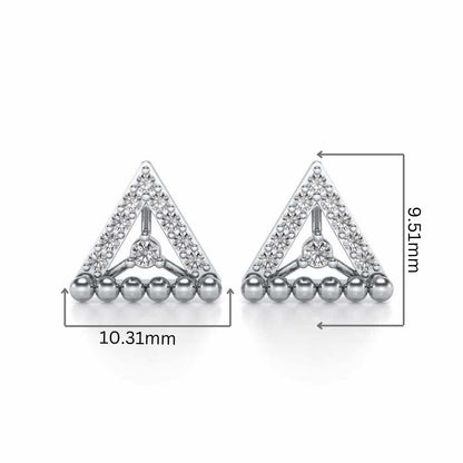 Triogona Silver Earrings - White Gold - Image 2