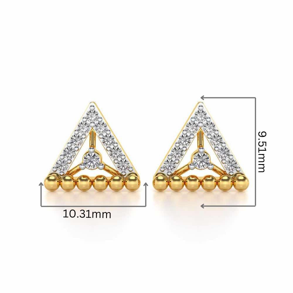 Triogona Silver Earrings - Yellow Gold - Image 2