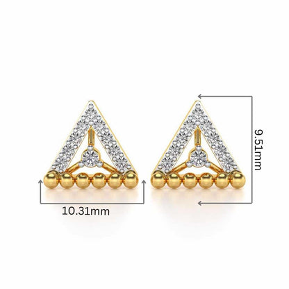 Triogona Silver Earrings - Yellow Gold - Image 2