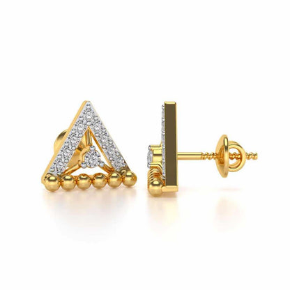 Triogona Silver Earrings - Yellow Gold - Image 4